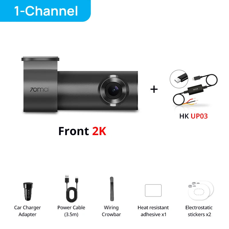 M310 Plus 2K 1440P Dash Cam, 143° FOV, Night Vision & 24H Parking Mode