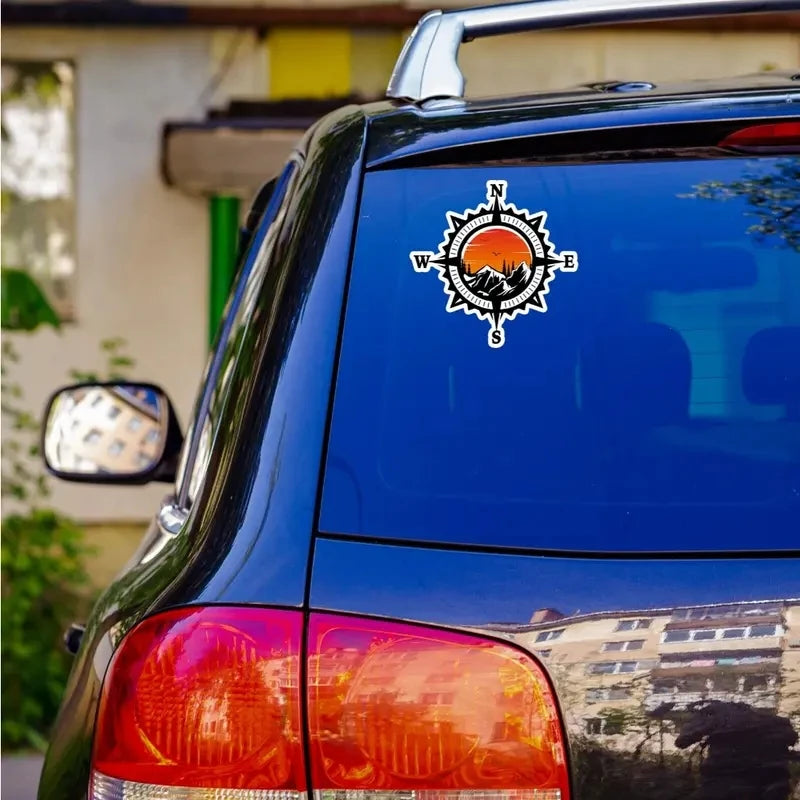 Compass, Trees and Lake Vinyl Decal for Car, Truck and Window - view 4