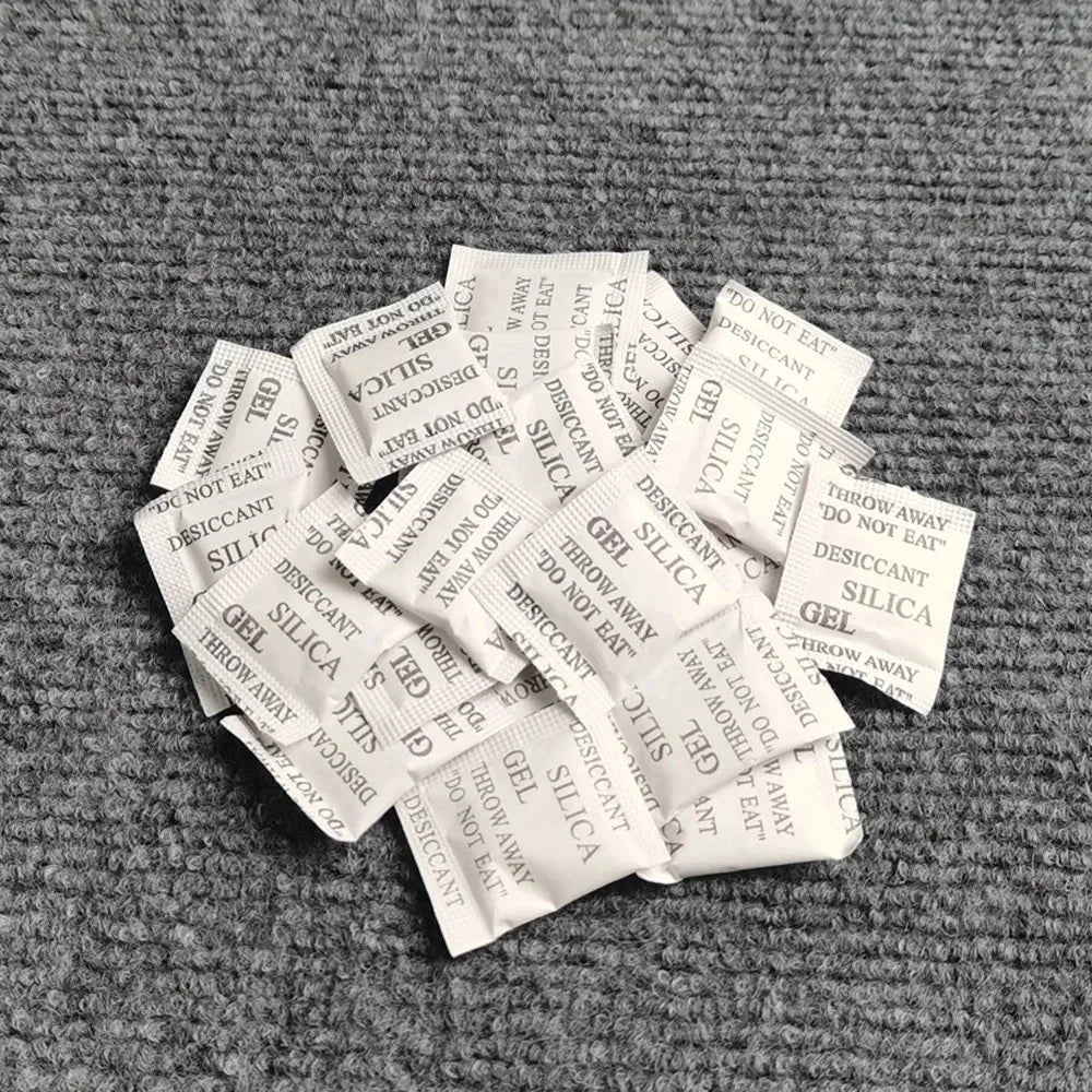 Silica gel desiccant bags, moisture absorber for kitchens, closets and storage