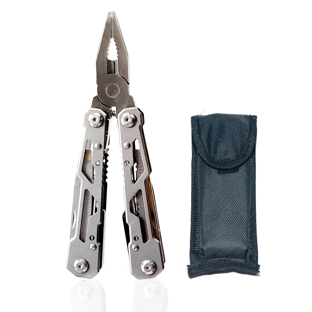 Heavy-Duty Multifunction Tactical Pliers, 420HC Stainless Steel EDC Folding Tool with Nylon Sheath, Gift for Men Dad Husband