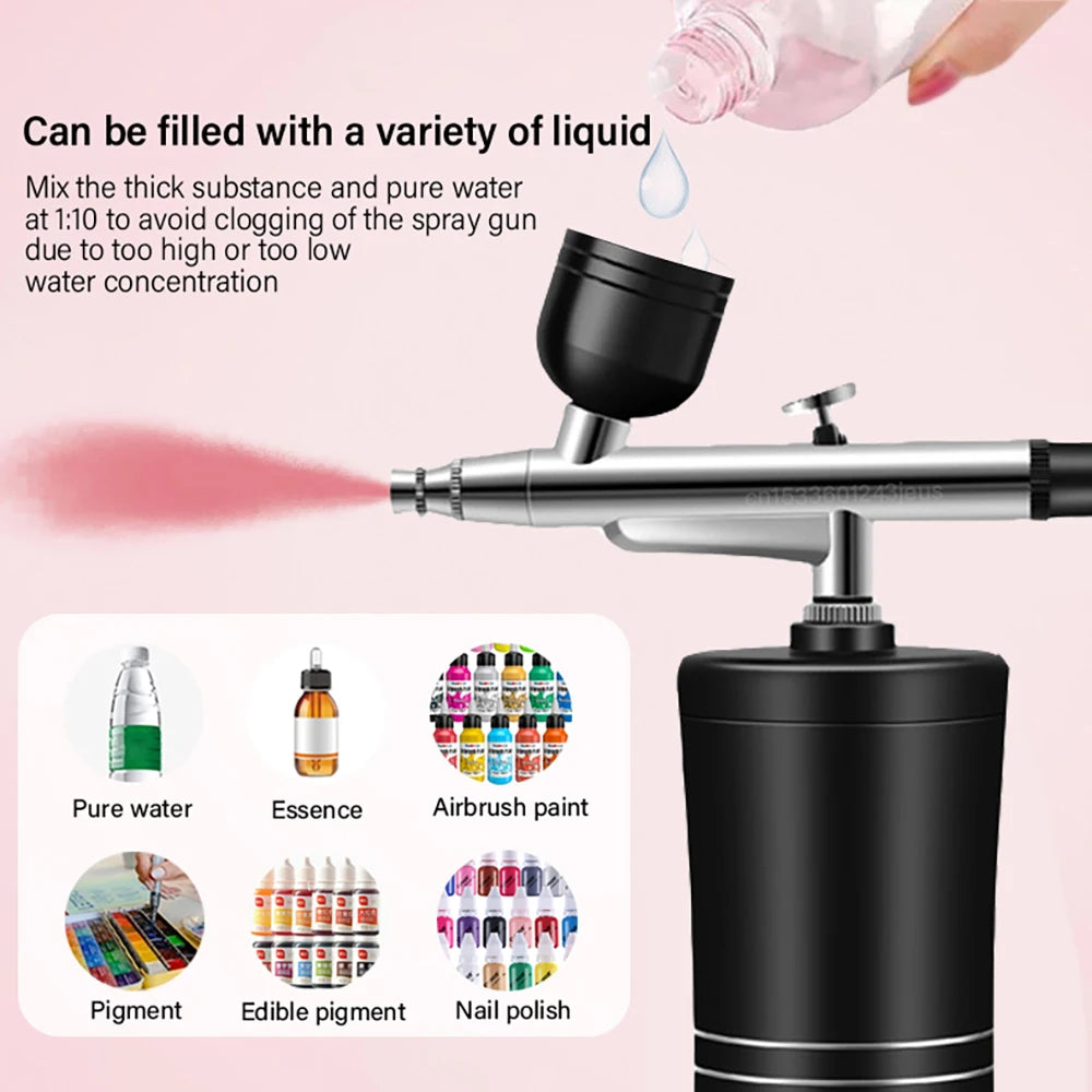 Airbrush with Compressor Portable Airbrush Painting Wireless Air Brush Paint Spray Mini Spray Gun Airbrush Kit with Compressor