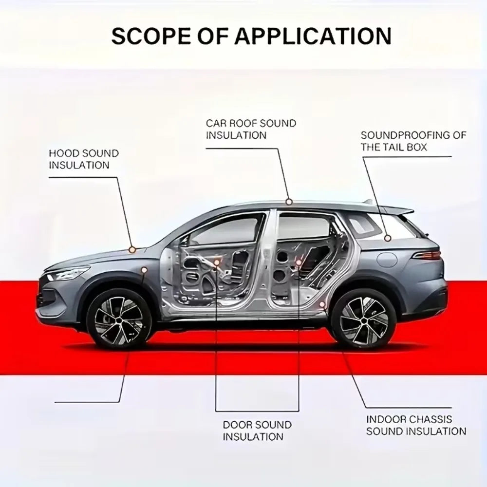 Car soundproofing mats 50 pack, self adhesive heat shield for doors, roof and engine bay