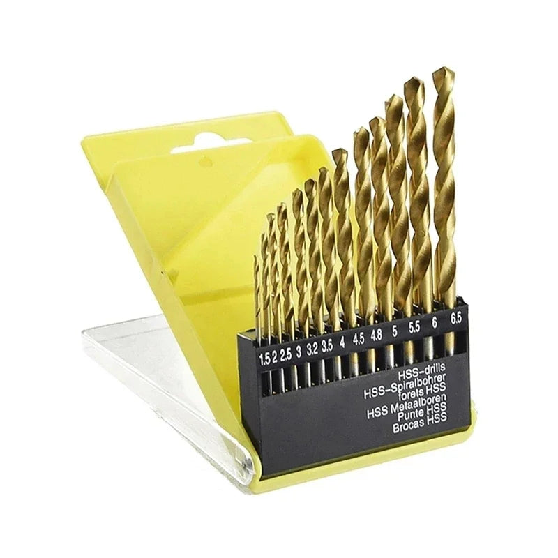 13-Piece Titanium Twist Drill Bit Set for Wood & Plastic - image 2