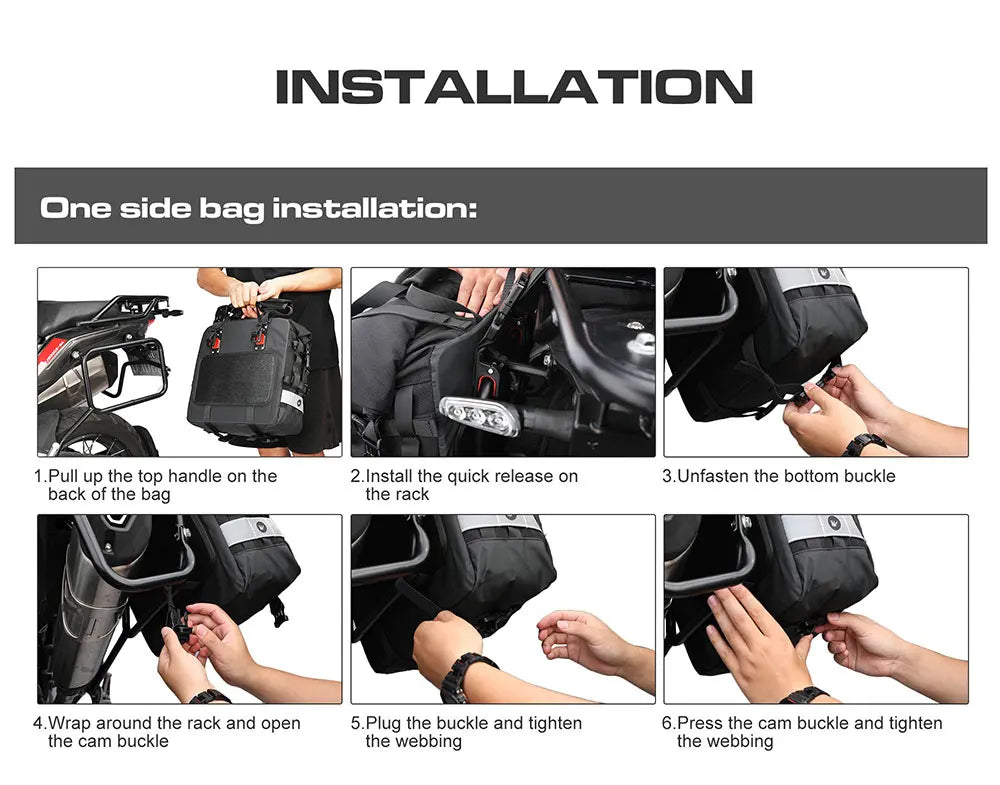 Rhinowalk 20-30L Motorcycle Saddlebag with Waterproof Liner - image 26