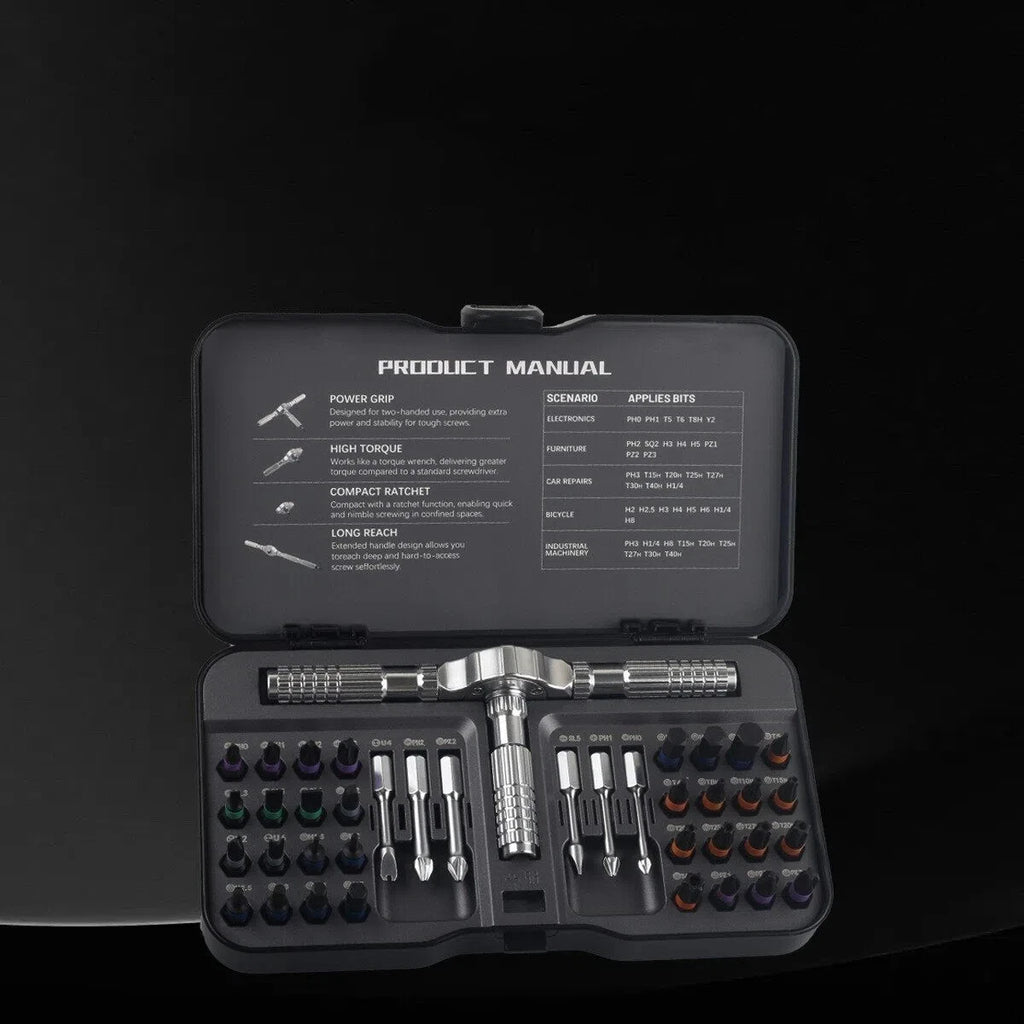 Precision 66in1 Magnetic Ratchet Screwdriver Set Detachable T-Handle Magneticizer Fix Furniture, Electronics & Bicycle
