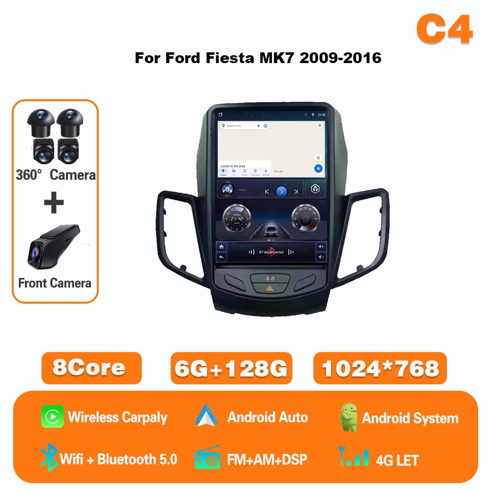 9.7" Android Car Radio for Ford Fiesta MK7 (2009-2017) GPS CarPlay - image 13