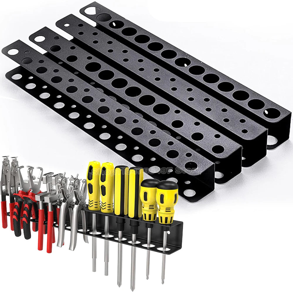 Screwdriver Plier Storage Rack Metal Heavy Duty Wall Mounted Tools Organizer for Garage Workshop Multifunctional Tool Management