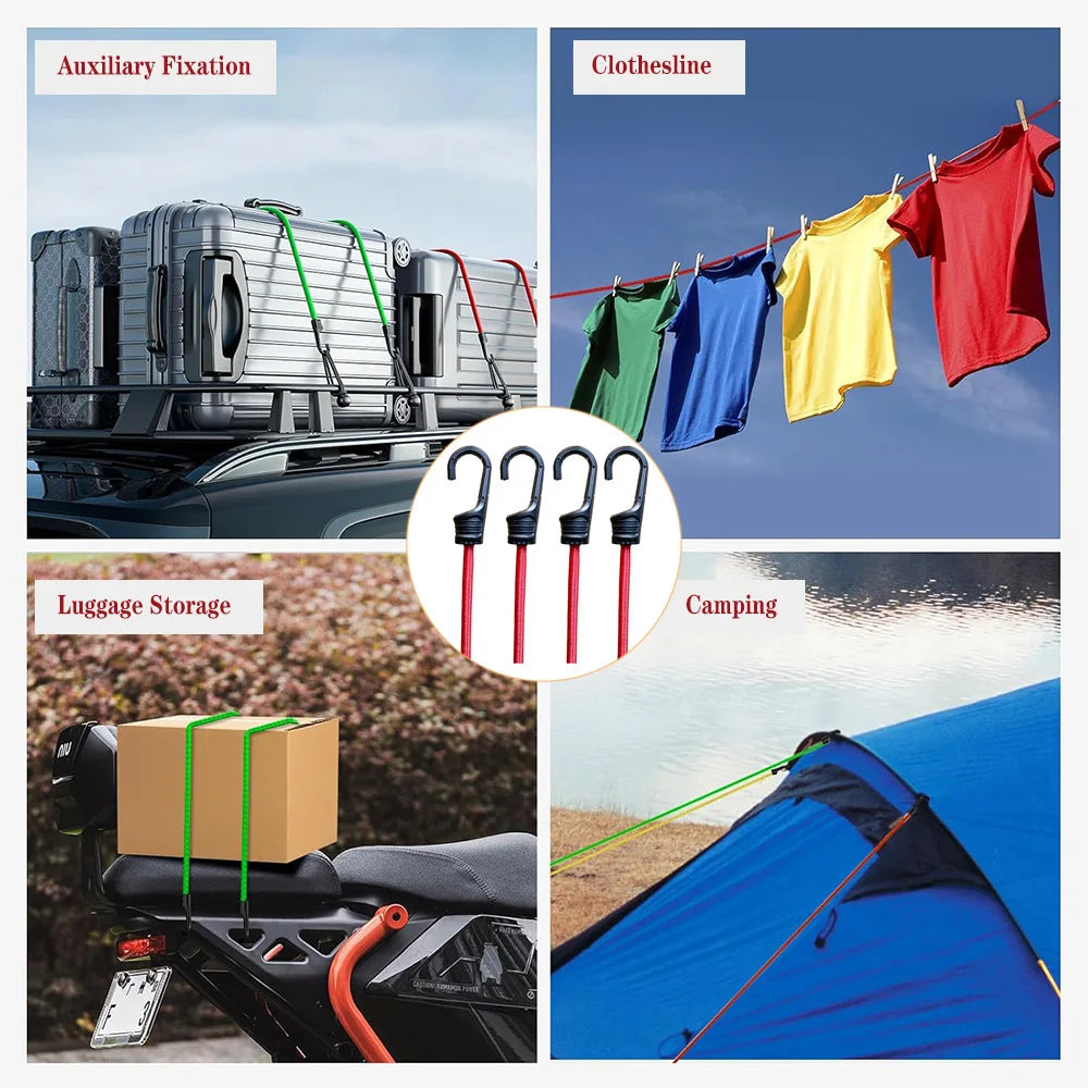 39-Inch Red Bungee Cords with Hooks – Outdoor & Camping
