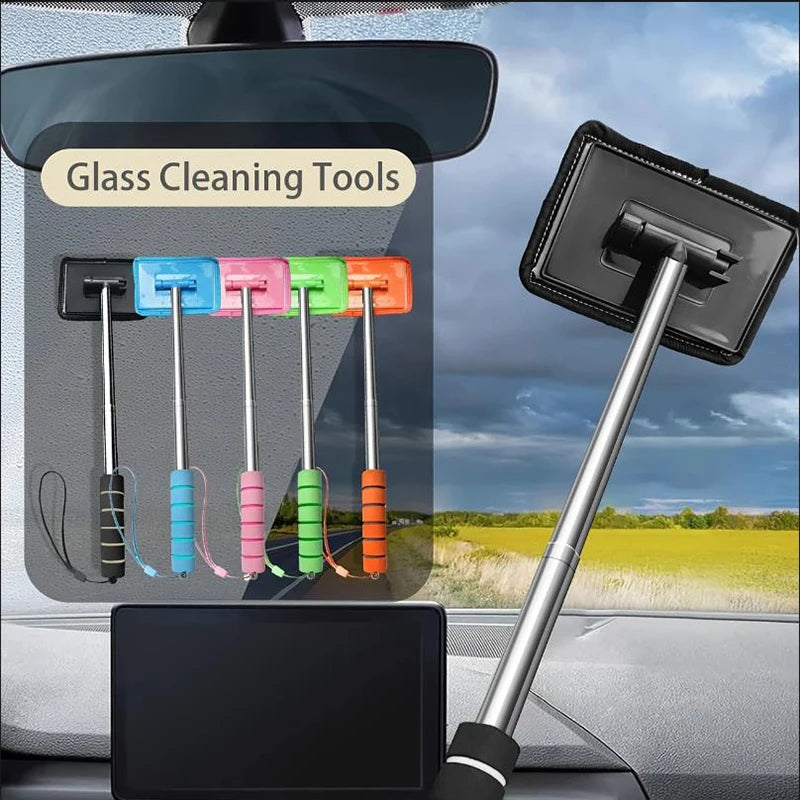 Telescopic Windshield Squeegee and Glass Cleaning Tool