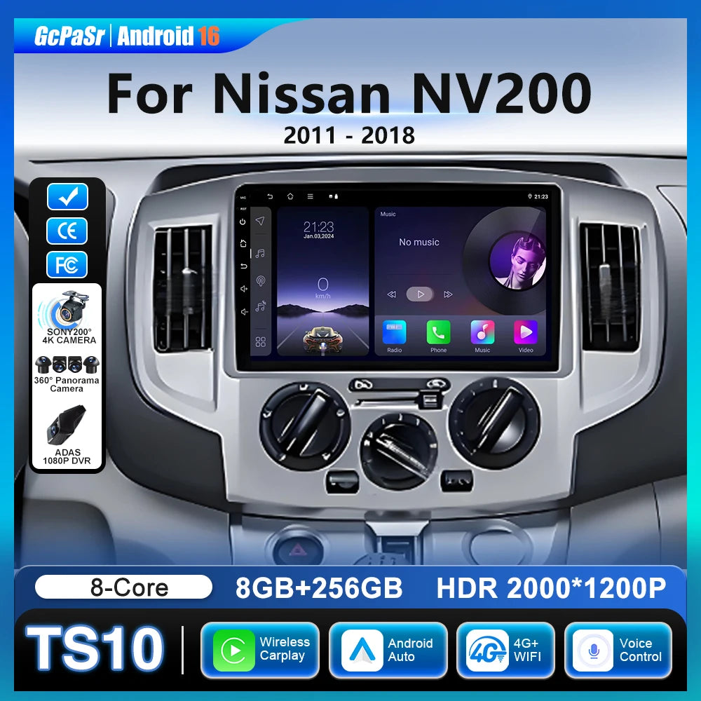 Nissan NV200 Stereo Radio 9" Touchscreen GPS Navigation Bluetooth