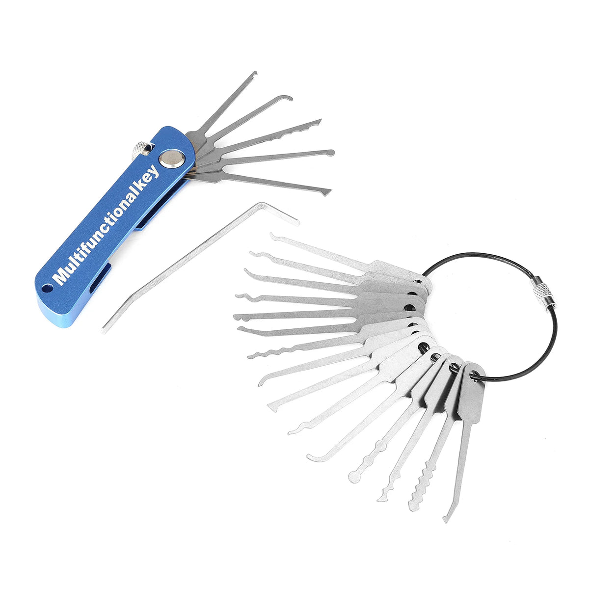 1Set 21 in 1 Lock Padlock Tools Picking Set Lock Unlocking Pick Set Beginners Professional Practice Training Picktools Kit