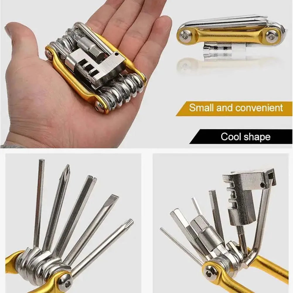 11-in-1 Bicycle Repair Tool Kit – Wrench, Hex & Screwdriver