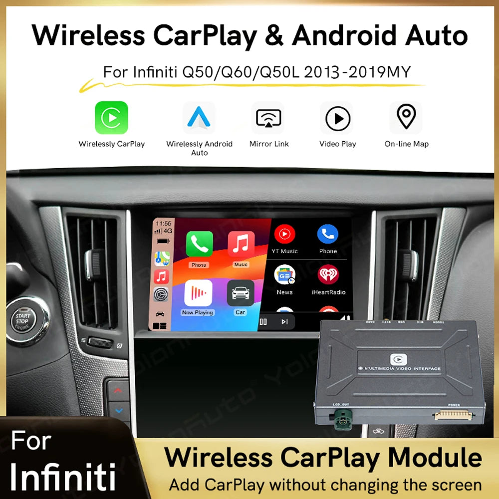 YolanAuto Wireless CarPlay & Android Auto for Infiniti 2013-2019