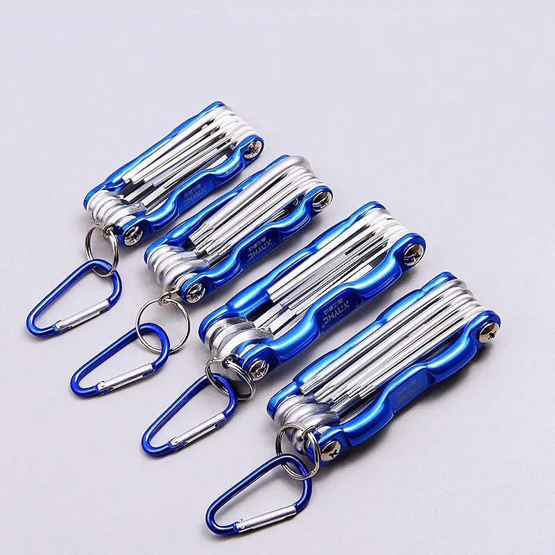 Portable Folding Hex Wrench Allen Set Metal Metric System Torx Hexagonal Spanner Screwdriver Hex Key High Quality Hand Tool