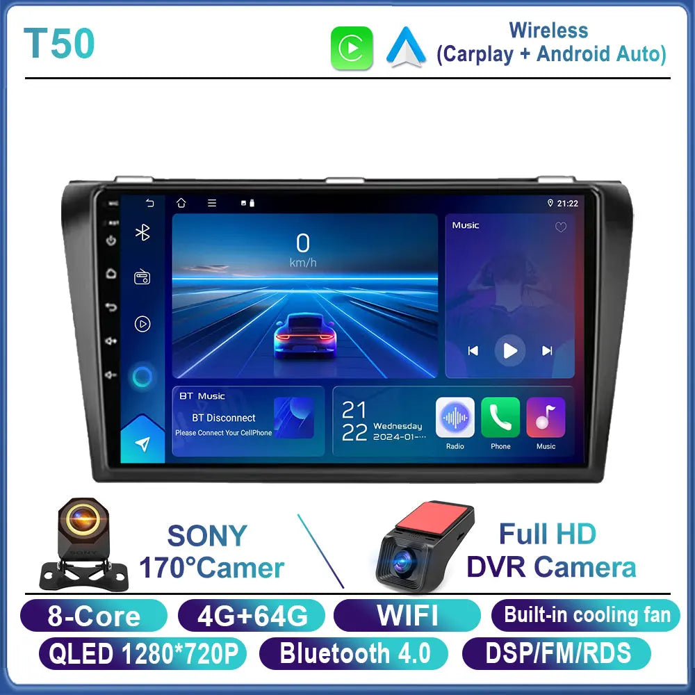 9-Inch Wireless CarPlay Android Auto Player for Mazda 3 2004-2009 - image 17
