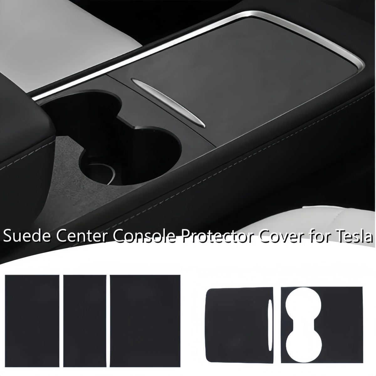 Suede Center Console Protector Cover For Model 3 Model Y Sticker Anti Scratch Fit Highland Interior Trim Panel Accessories