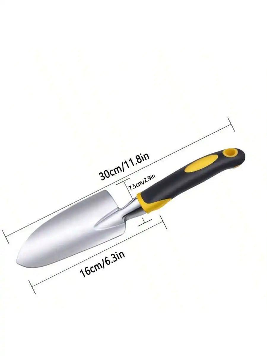 1pc/ Stainless Steel Gardening Shovel With Rubber Anti Slip Handle for Planting Excavating Weeding and Gardening Tools