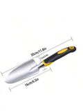 1pc/ Stainless Steel Gardening Shovel With Rubber Anti Slip Handle for Planting Excavating Weeding and Gardening Tools