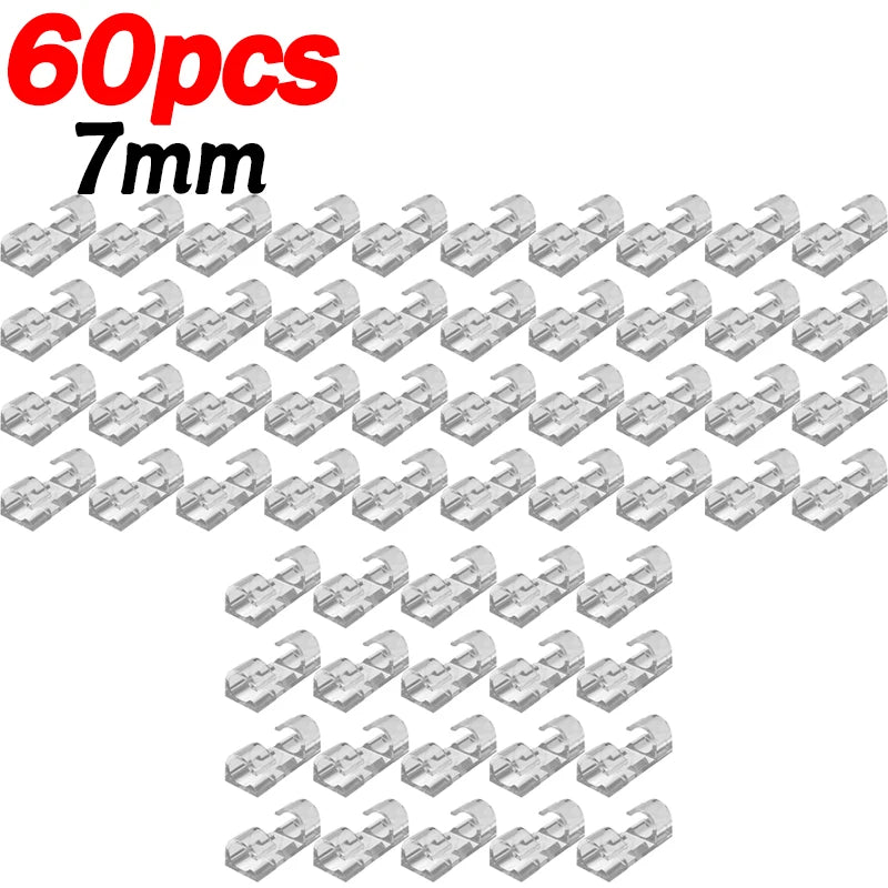 Transparent Cable Organizer Clips, 20/100 Pack