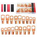 60/100/130pcs Copper Ring Lug Terminal Kit AWG 4 6 8 10 12 With Shrink Tubing