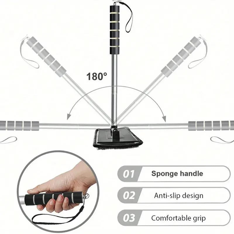 Telescopic Windshield Squeegee and Glass Cleaning Tool