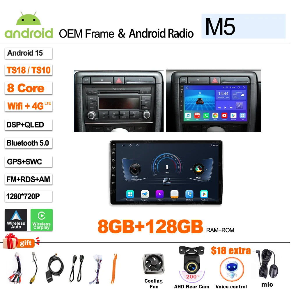 Android 16 9'' Car Radio for Audi A4/S4/RS4 2002-2009 CarPlay - image 16