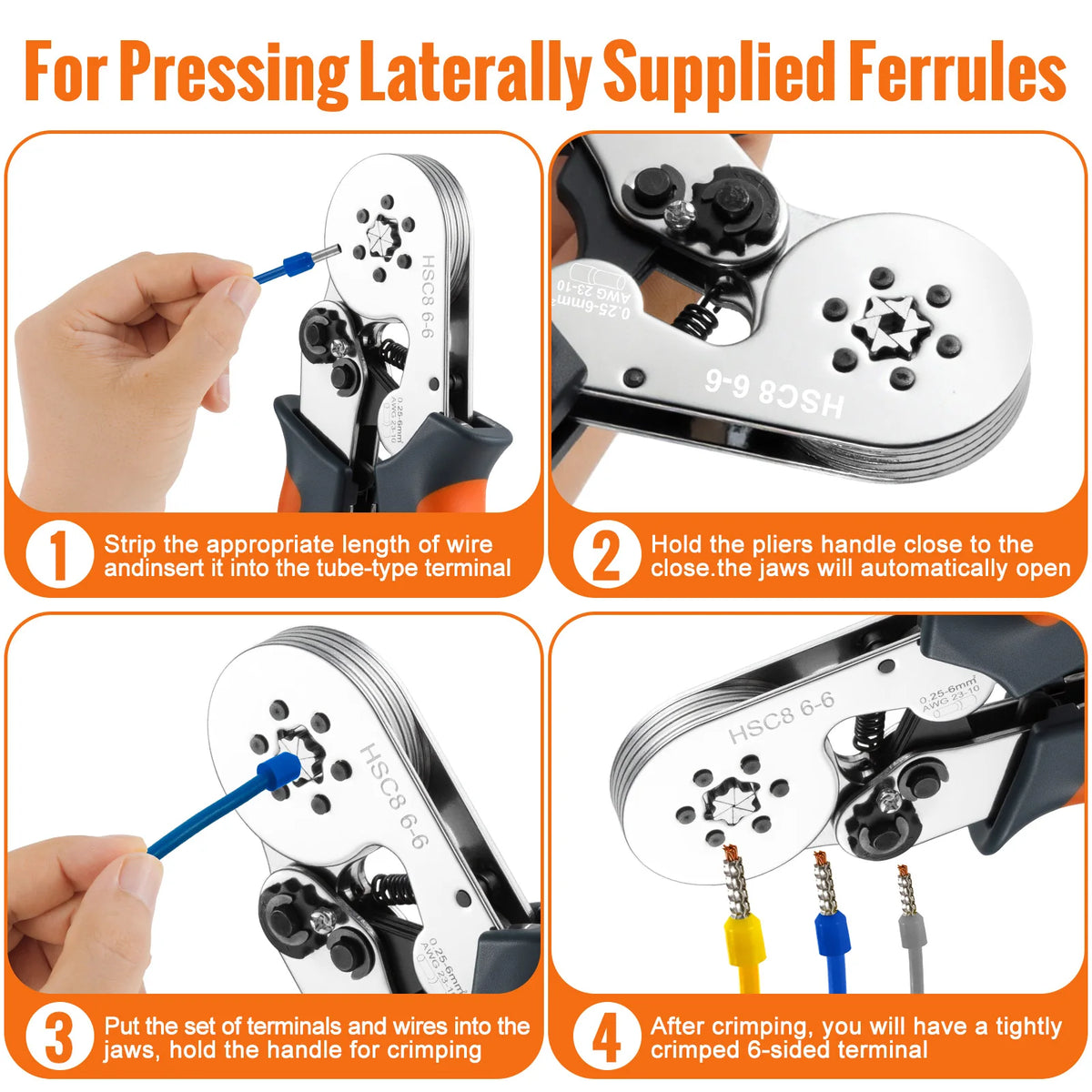 Electrician Wire Stripper & Ferrule Crimping Pliers, Automatic