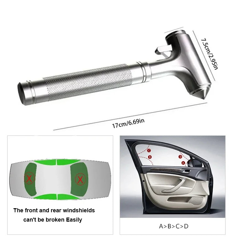 Car Safety Hammer – Window Breaker & Seat Belt Cutter