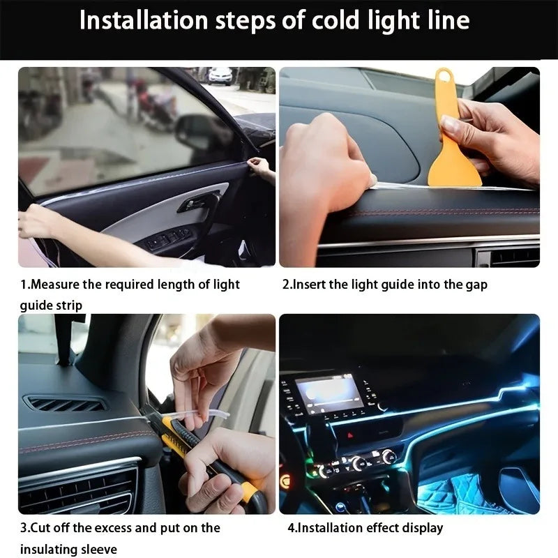 USB LED Neon Strip Light for Car Interior - 5M Flexible - image 5
