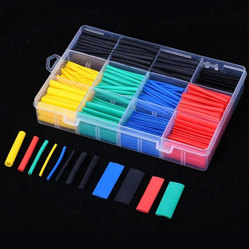 1600/127pcs Heat-shrink Tubing Thermoresistant Tube Heat Shrink Wrapping Kit Electrical Connection Wire Insulation Sleeving