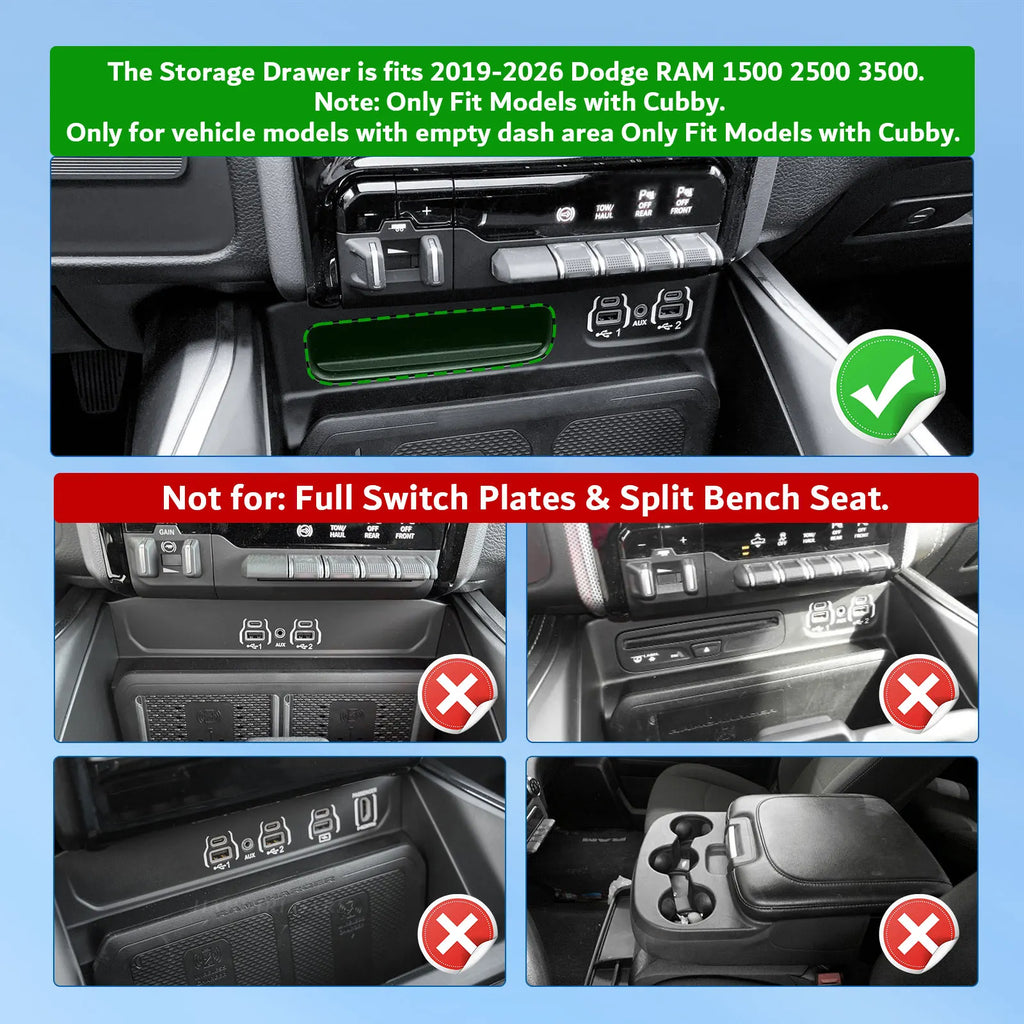 Dodge RAM Console Organizer 2019-2026 | Center Storage Tray - image 3