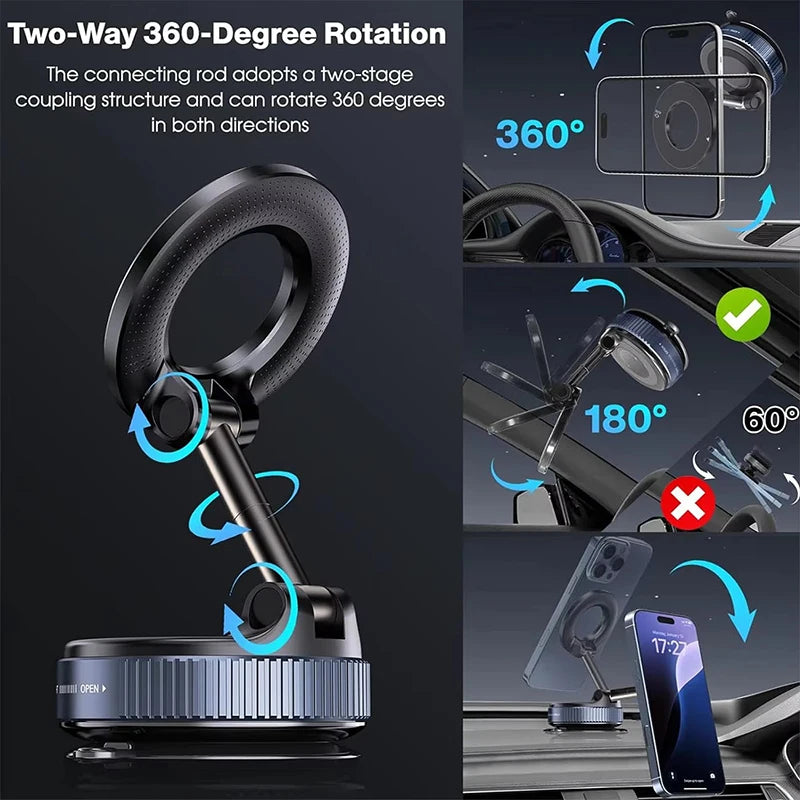 Magnetic Car Phone Holder - 360° Rotating Dashboard & Windshield Mount - image 2