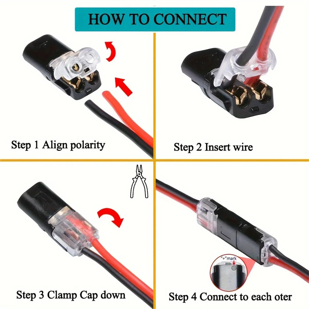 Electric Wire Connector No Strip Quick Dual Line Cable Interconnection Detachable Automotive Terminal Plug Universal Quality