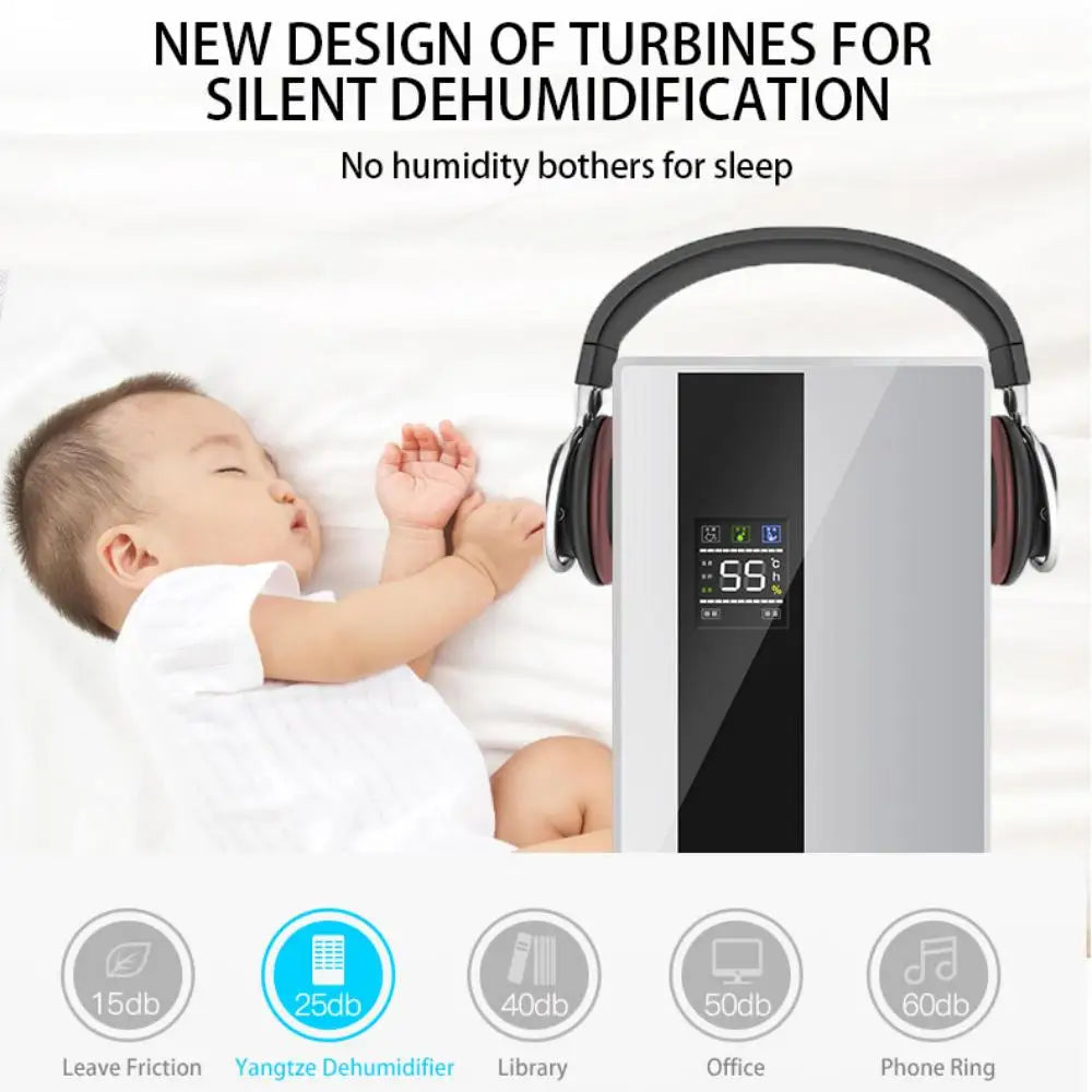 Dehumidifier Moisture Absorber Household Mute Bedroom Basement Remote Control Timing