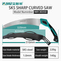 Pruning Saw with Scabbard Japanese Fixed Straight Hand Saw Portable Tree Limb Cutter Garden Pruner Tool for Camping Dry Wood