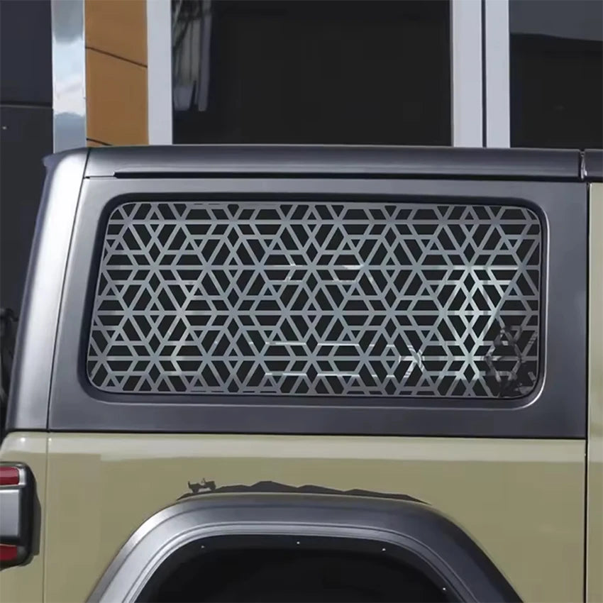 Honeycomb Matte Black Triangle Window Decal, 1, 2 or 4 pcs