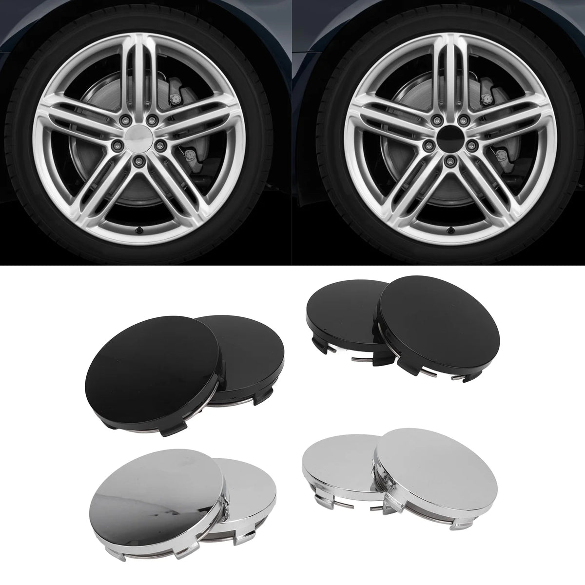 Universal 60mm Wheel Center Hub Caps (4 Pack) - Durable ABS - image 4