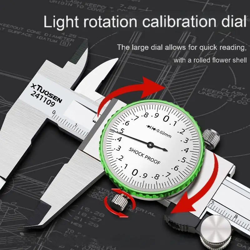 Digital Stainless Steel Caliper 0-150mm, IP54 Shockproof, Dial Display