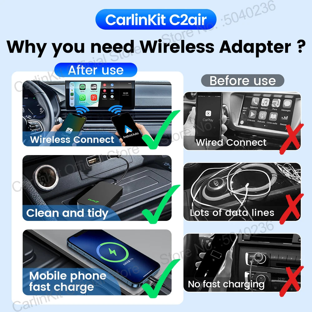CarlinKit 5.0 C2Air Wireless CarPlay Android Auto Adapter for Cars - image 4