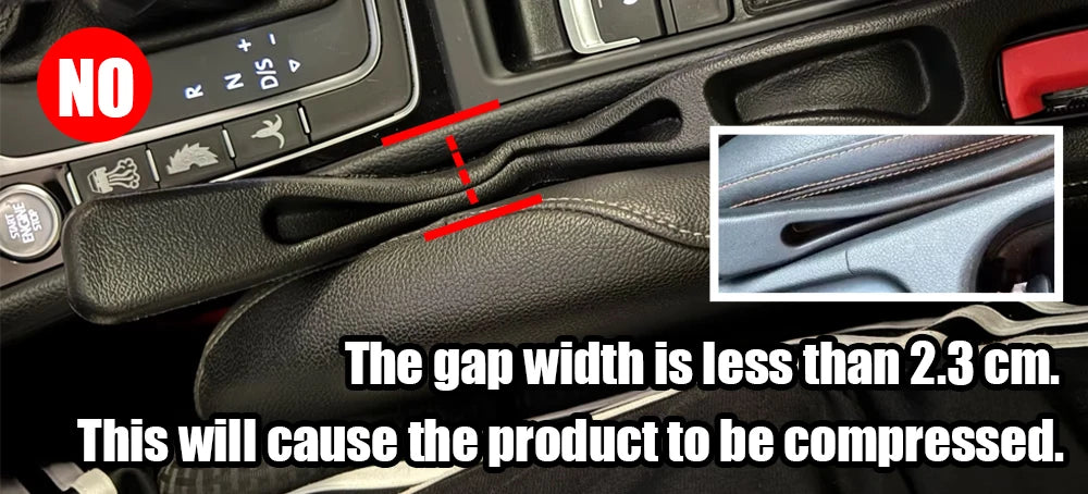 Car Seat Gap Filler with Dual Slots, Set of 2