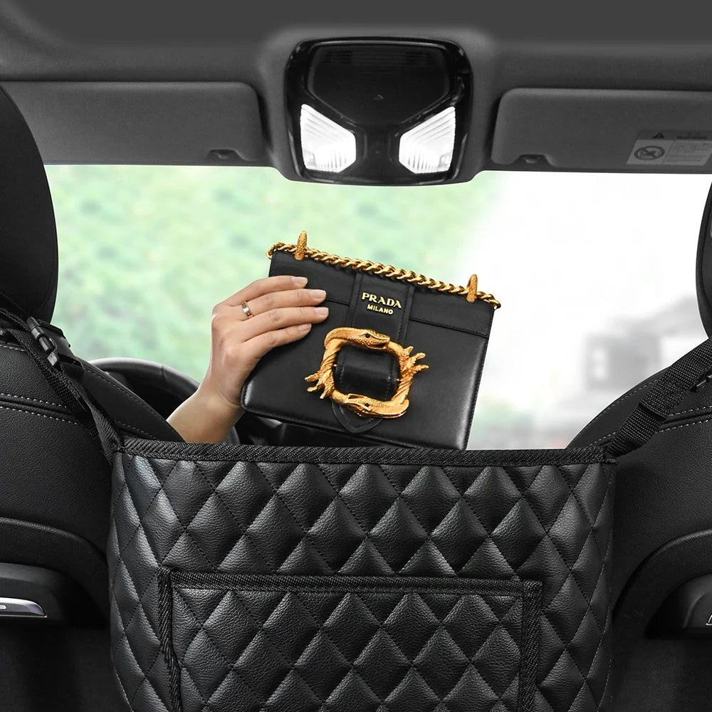 Large Car Middle Seat Storage Bag with Net Pocket