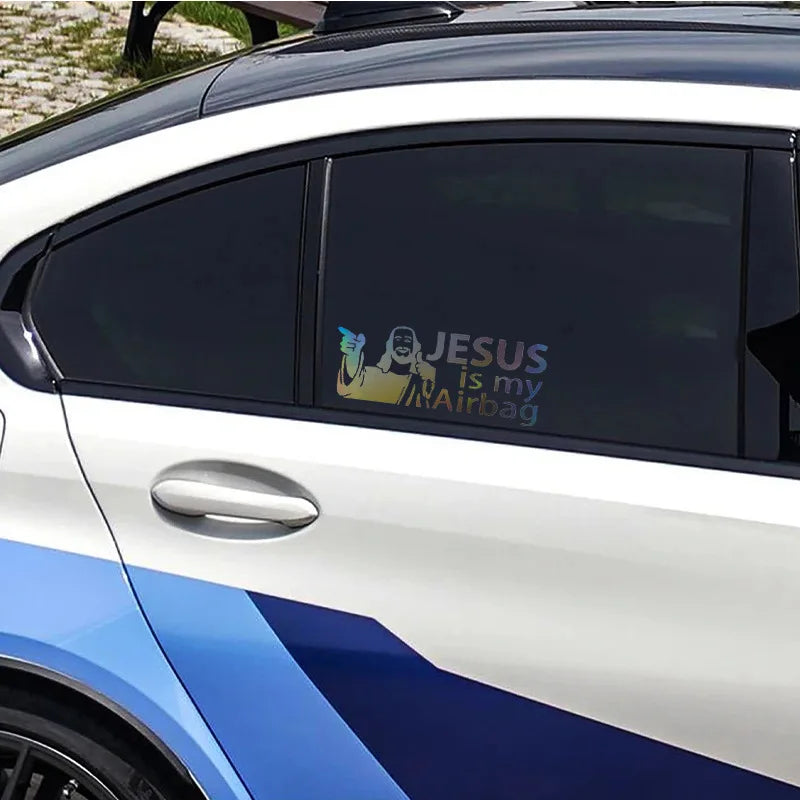 Jesus Is My Airbag Funny Car Sticker, Bumper and Window Decal - view 9