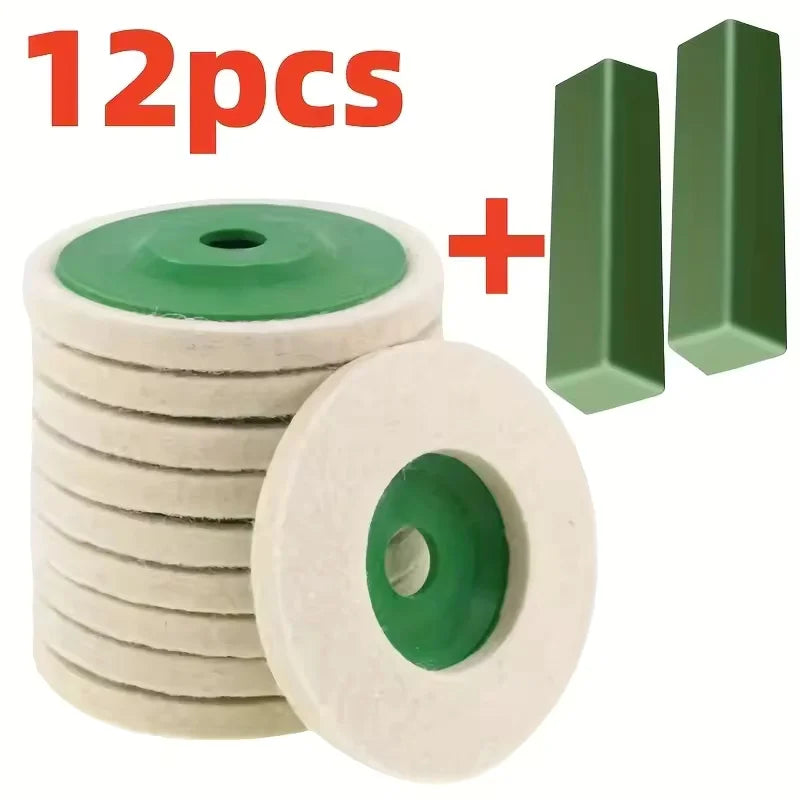 3/10/12pcs Polishing Wheels Polishing Pads Grinding Discs Angle Grinder Accessories Angle Grinder Wheels, Felt Polishing Discs