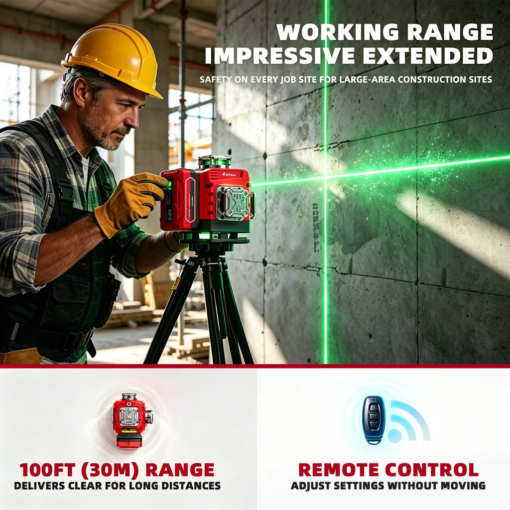 YEVOLT Laser Level 360 Self Leveling with Tripod 4D Lazer Level 4x360° Cross Line Laser for Construction Project Renovation Tool