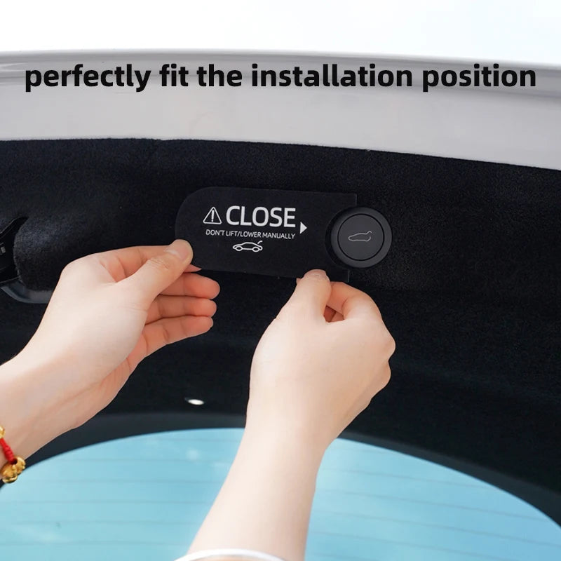 Electric Tailgate Warning Decal for Model Y and Model 3