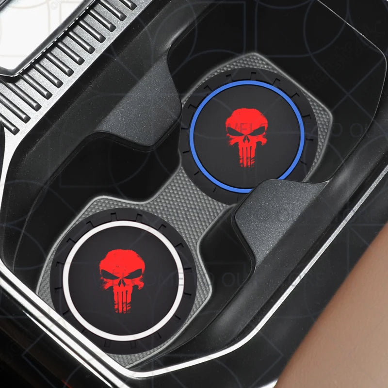 Skull Silicone Car Coasters (2-Pack) – Anti-Slip Cup Holder Pads - image 2
