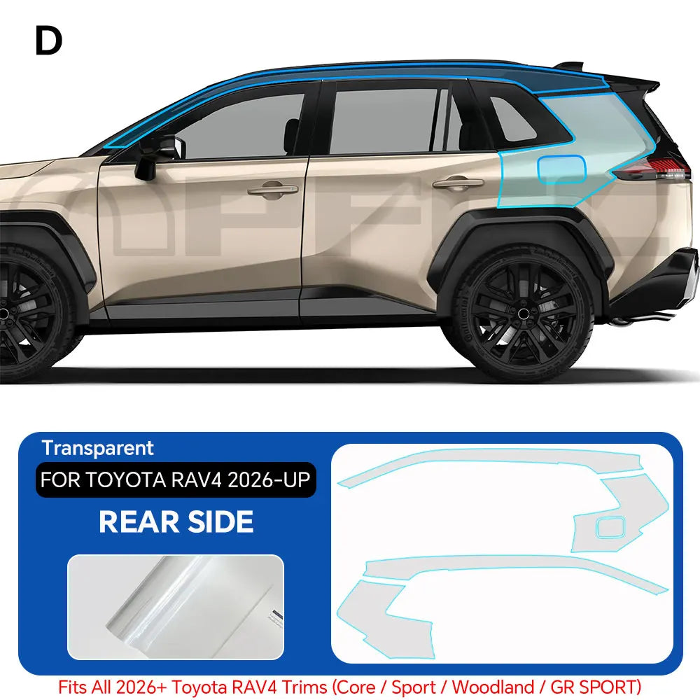 Pre-Cut Paint Protection Film Kit Compatible with Toyota RAV4 2026-2027