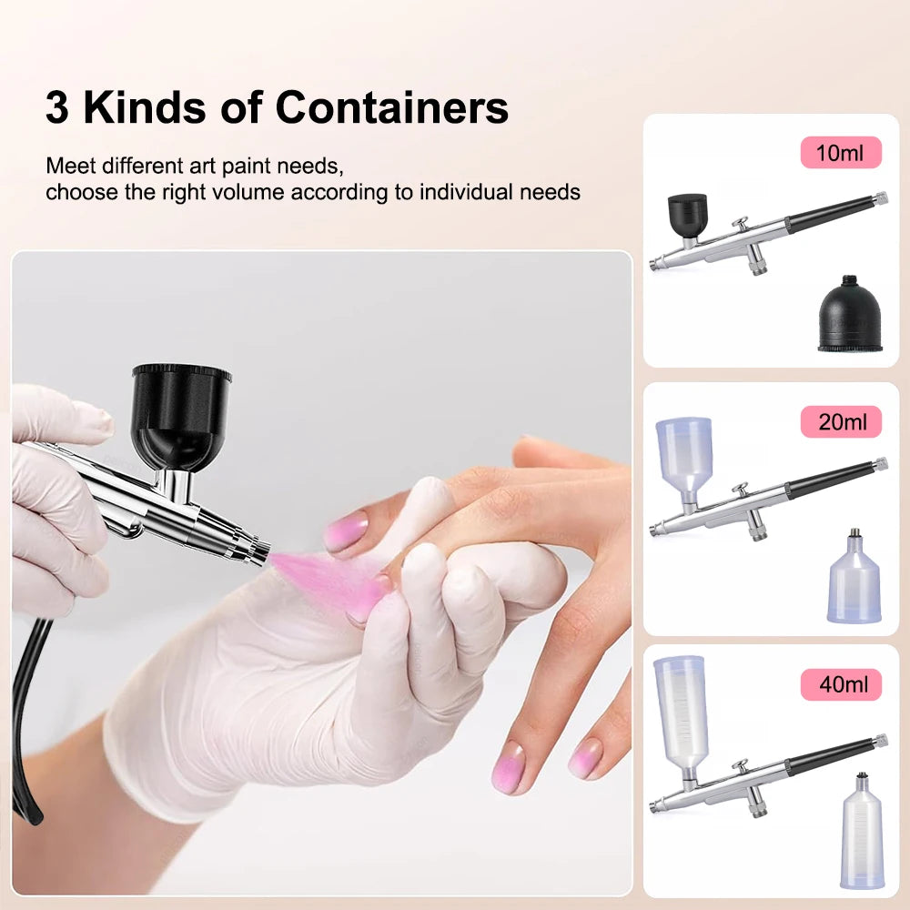 Airbrush Kit with Compressor Portable Painting Crafts Sprayer Gun USB Rechargeable Handheld Wireless Airbrush Mini Spray Gun