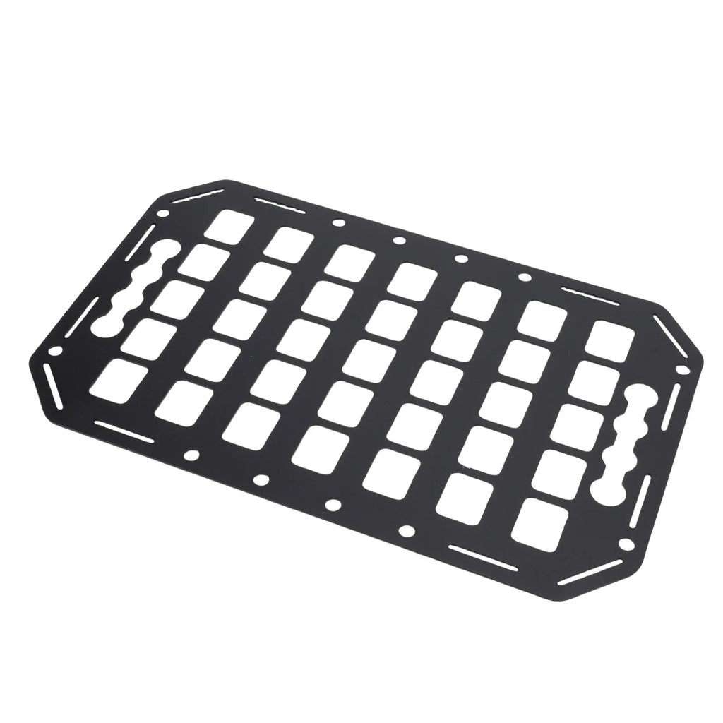 Truck Bed Molle Panel Rack 15x9.25x0.08in Aluminum Use with L Track Tool Cargo Storage Molle Panel for Cars SUVs Pickup Van RVs