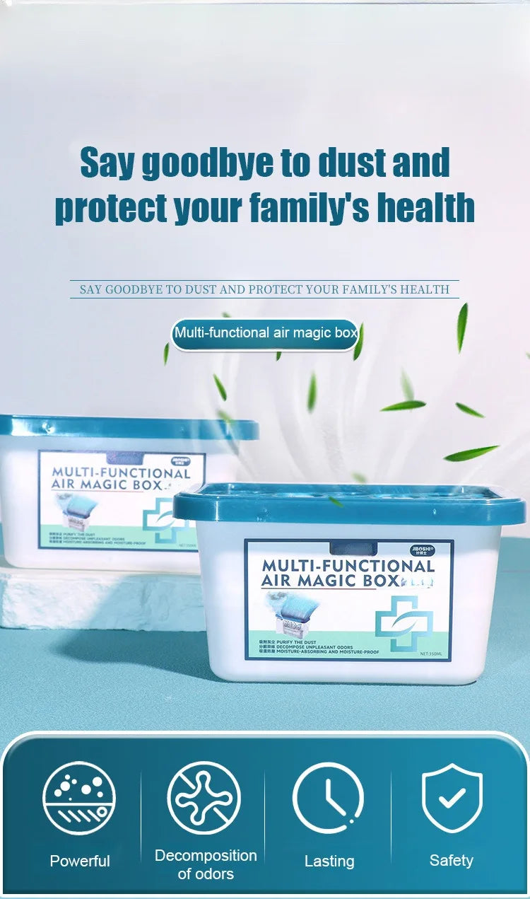 Moisture absorber box with deodoriser, damp and odour control for bathrooms and closets